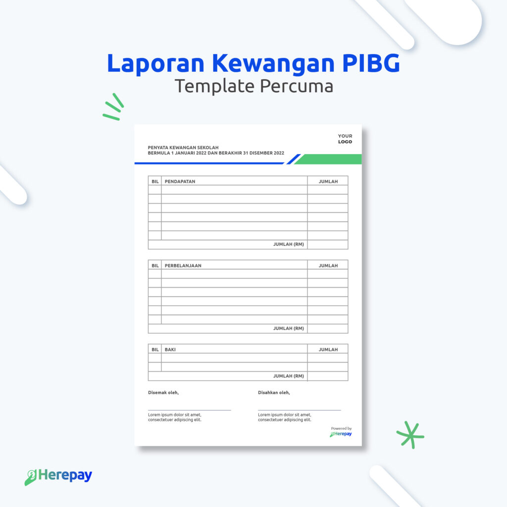 template laporan kewangan pibg